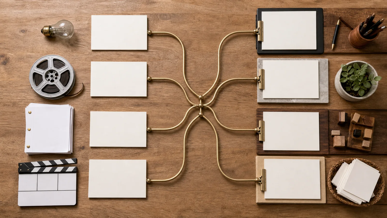 A selection map routing an idea, source, approved script, or recording to the right tool role
