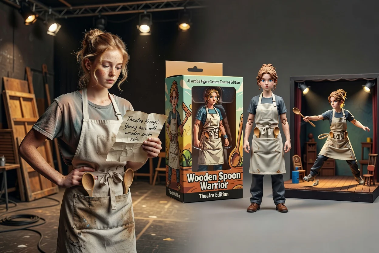 Planned collectible action figure and packaging example
