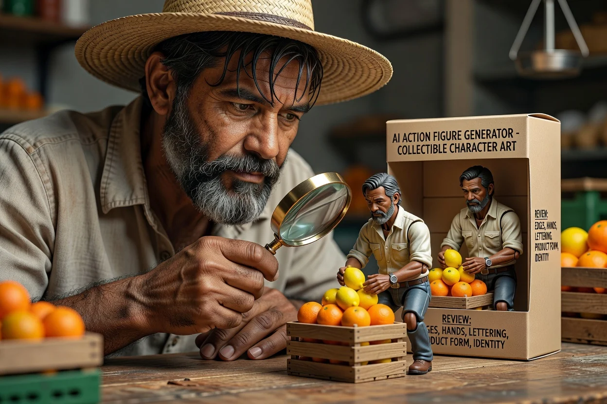 Planned close review of action figure likeness packaging and accessories