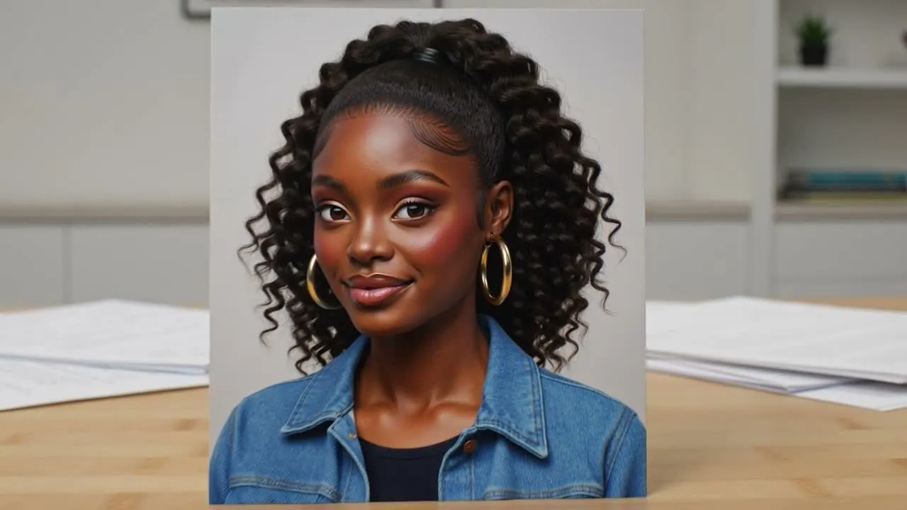 A portrait photo cut to a matching plastic figure on a stand