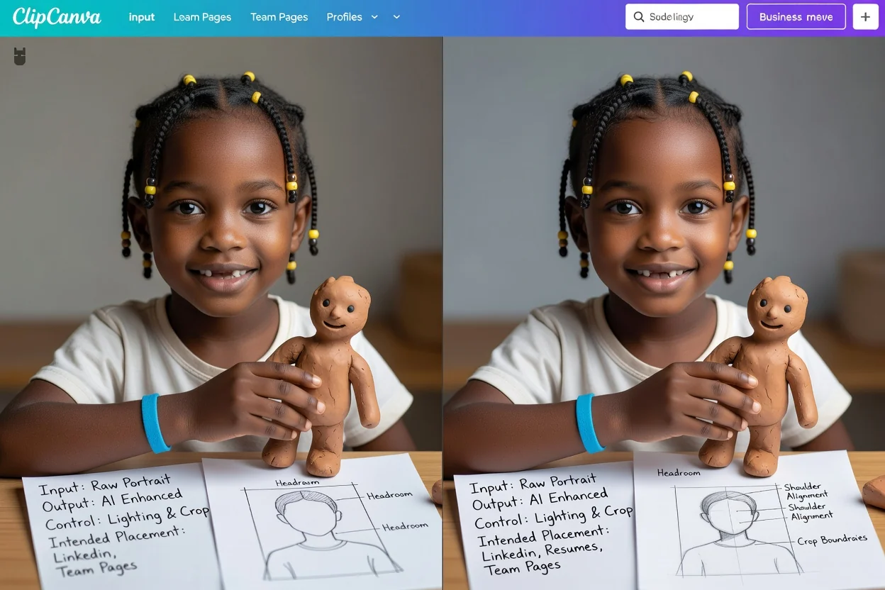 Variaciones planeadas de iluminación y recorte para perfiles en retratos generados por IA
