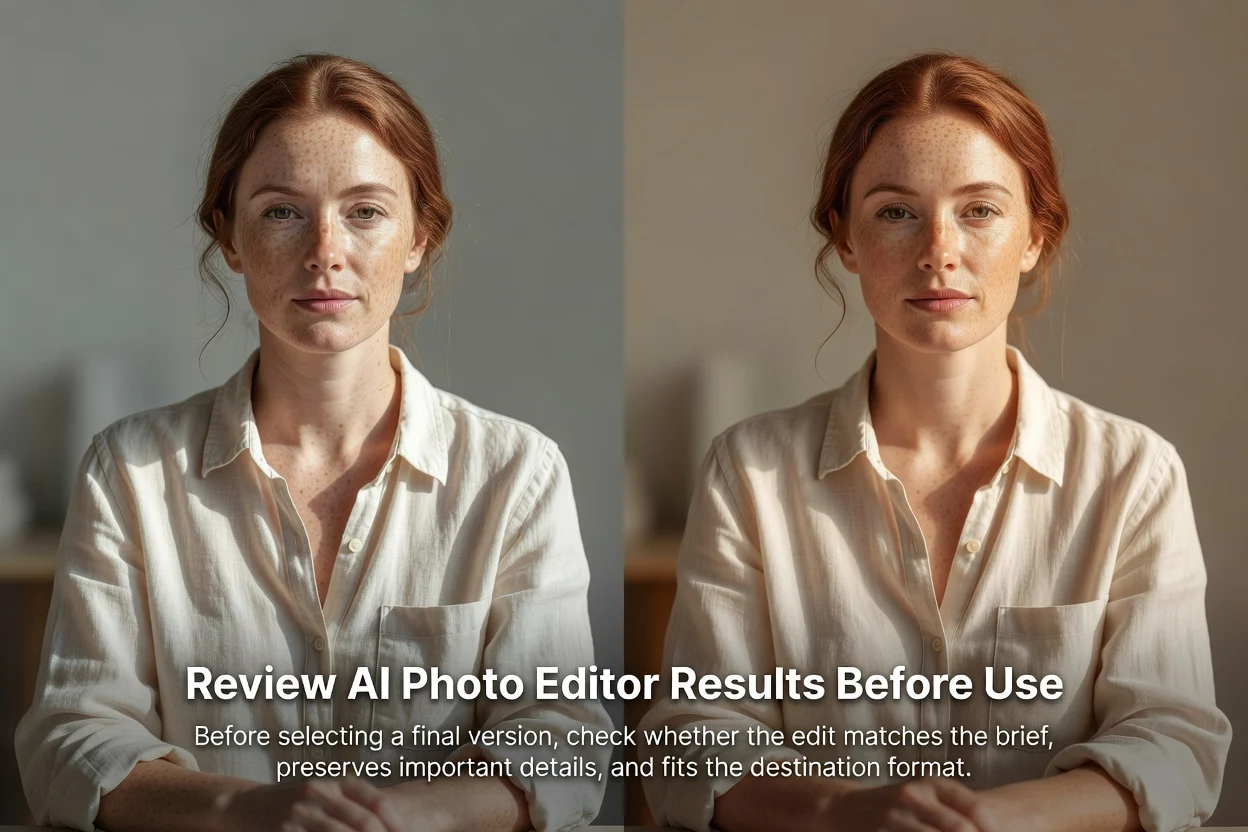 Ejemplo planificado de revisión del editor de fotos con IA