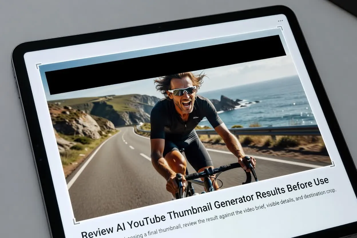 Ejemplo previsto de revisión del Generador de miniaturas de YouTube con IA