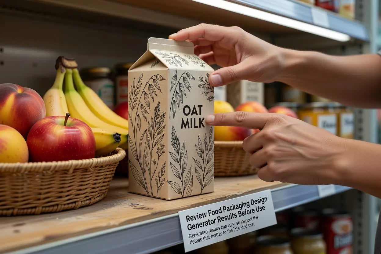 Ejemplo previsto de revisión en el generador de diseños de envases para alimentos