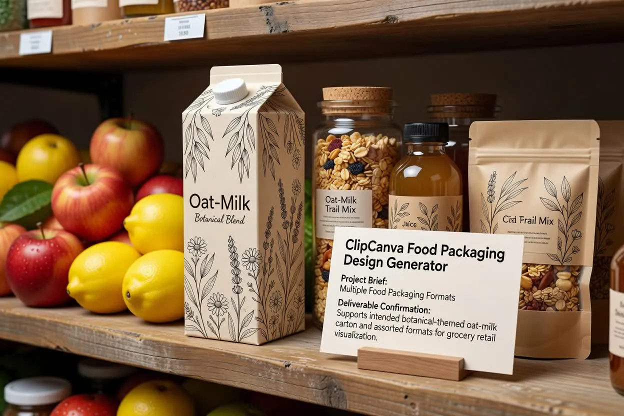 Ejemplo previsto de primer caso de uso del generador de diseños de envases para alimentos