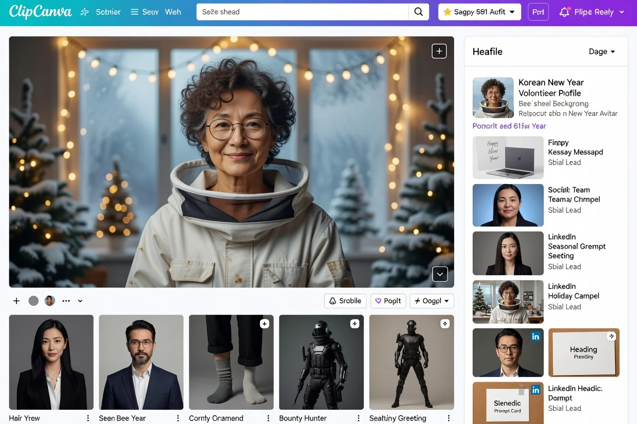 Planned New Year avatars prepared for circular and square profile crops