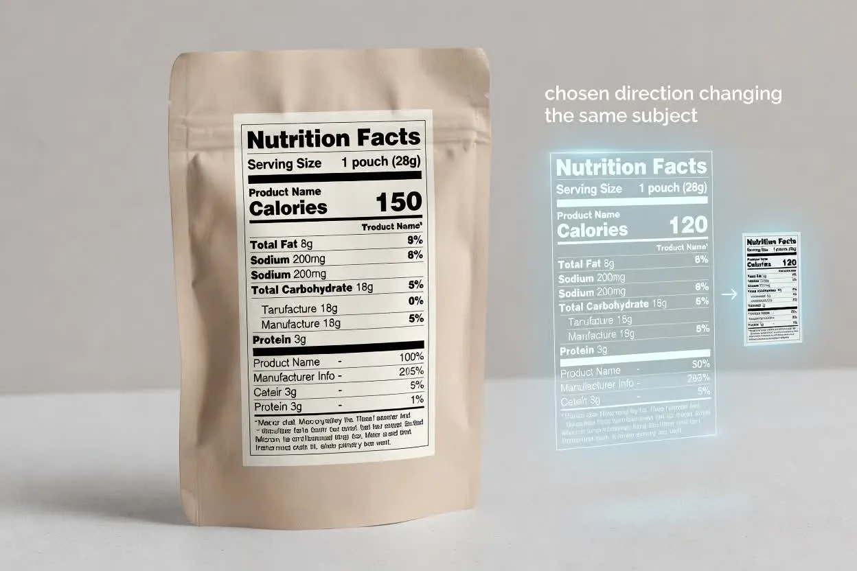 Planned nutrition label mockup generator capability direction example