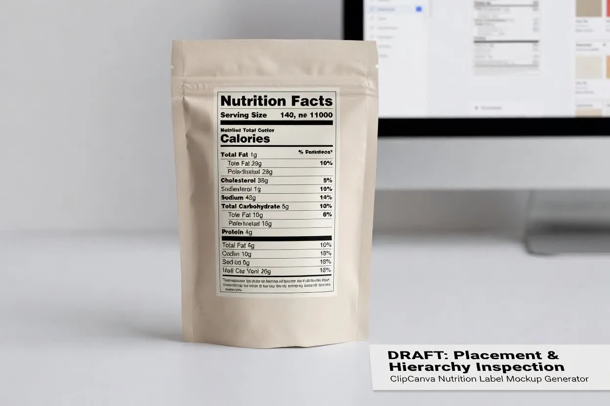 Planned nutrition label mockup generator capability result example