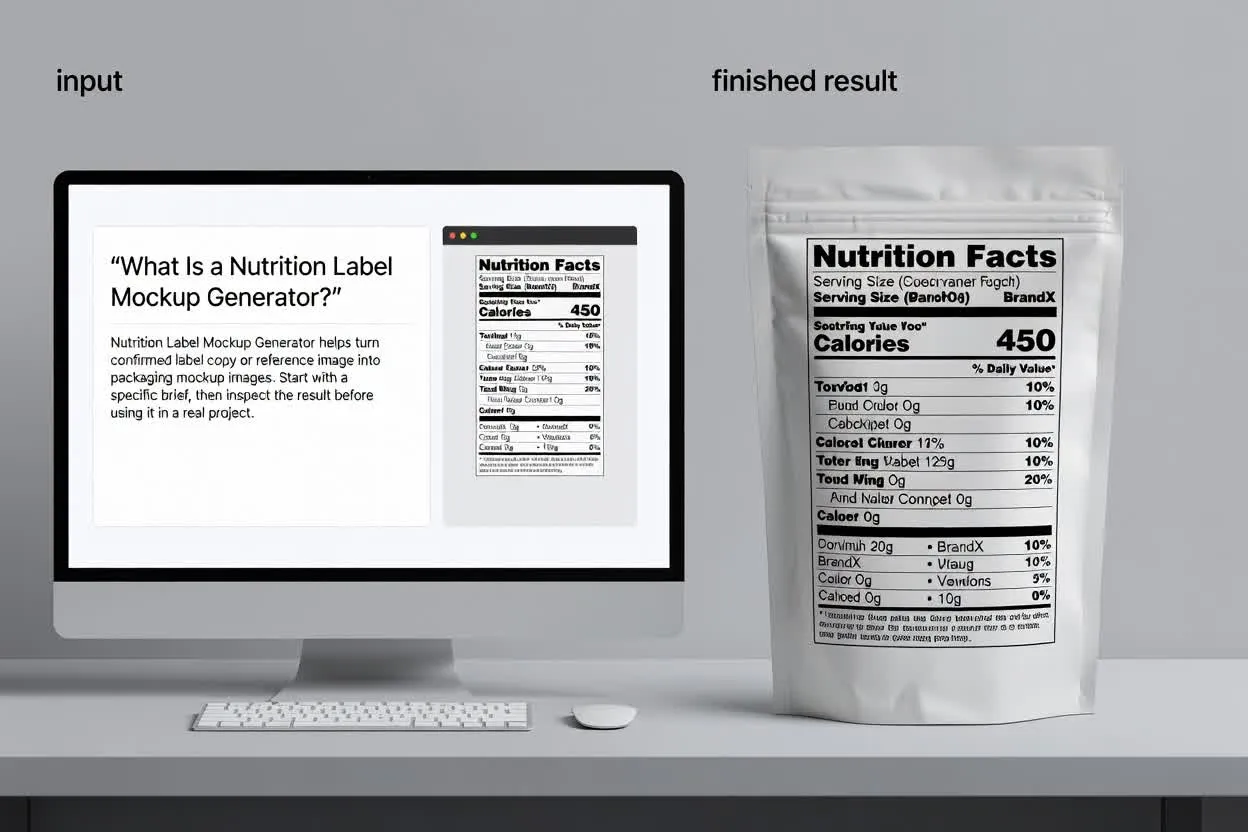 Planned nutrition label mockup generator definition example