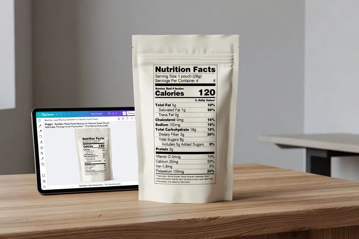 Planned nutrition label mockup generator use case one example