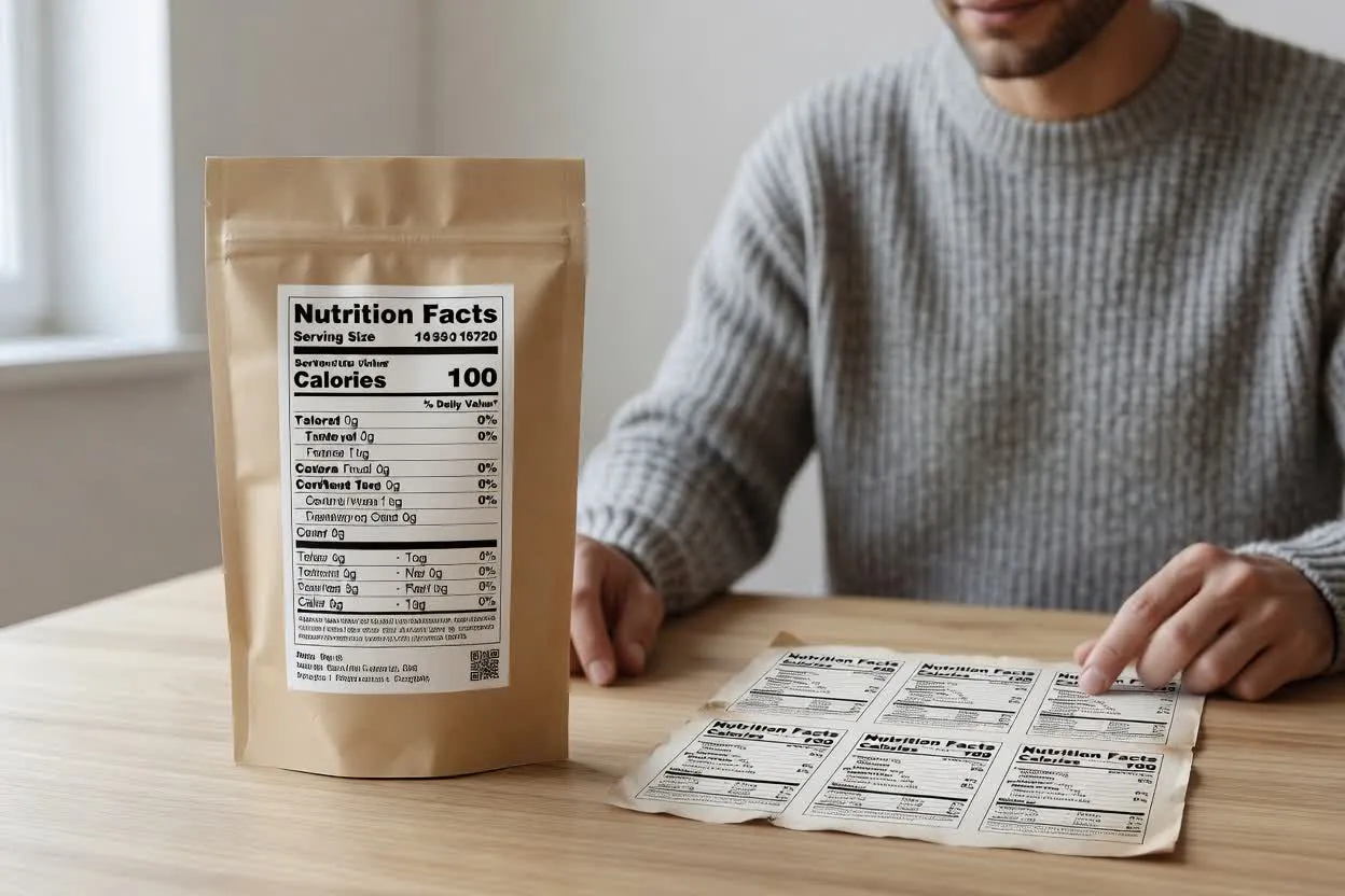 Planned nutrition label mockup generator use case two example
