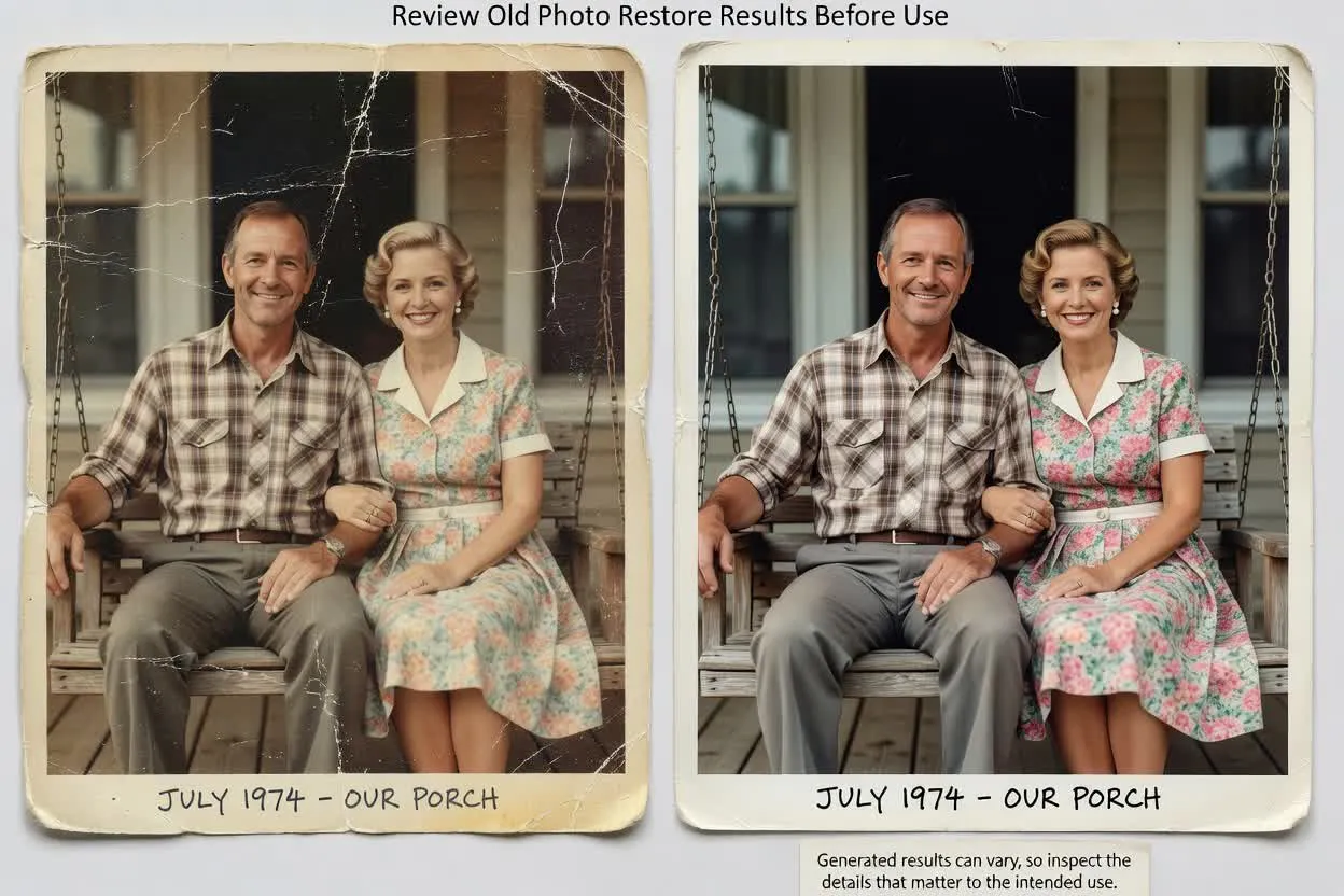 Planned old photo restore review example