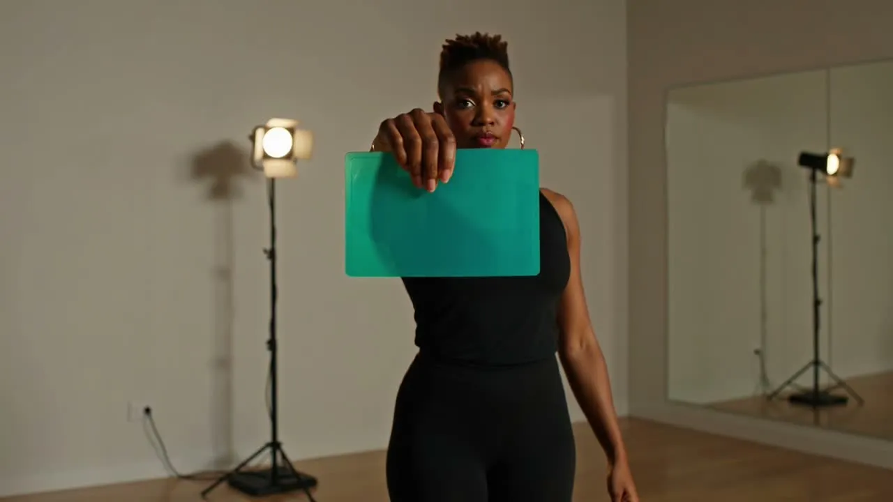 The same dance turn recut into a teal color world