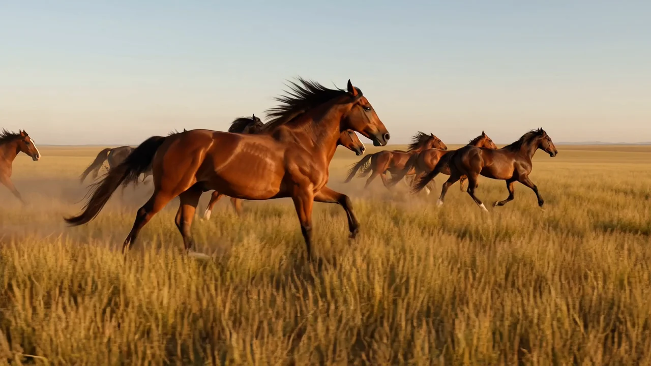 Tekstikehote muunnettuna HappyHorse 1.0:llä luoduksi videoleikkeeksi.