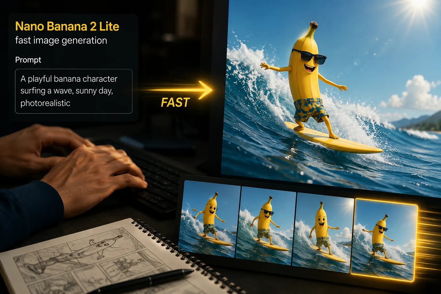 Fast image generation example for the Lite image model