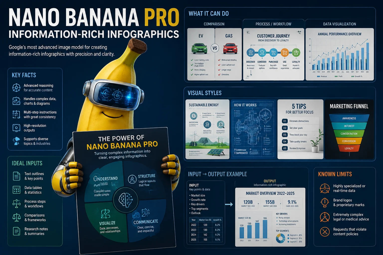 Information-rich infographic example for Nano Banana Pro capability review