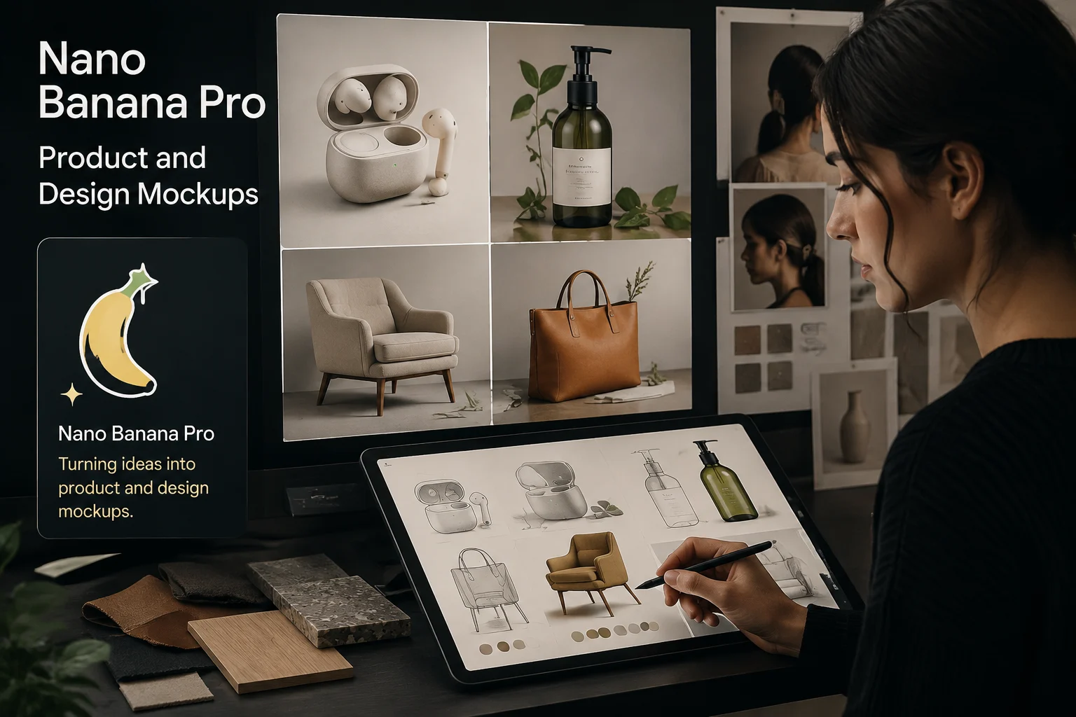 Product and design mockup example for Nano Banana Pro capability review