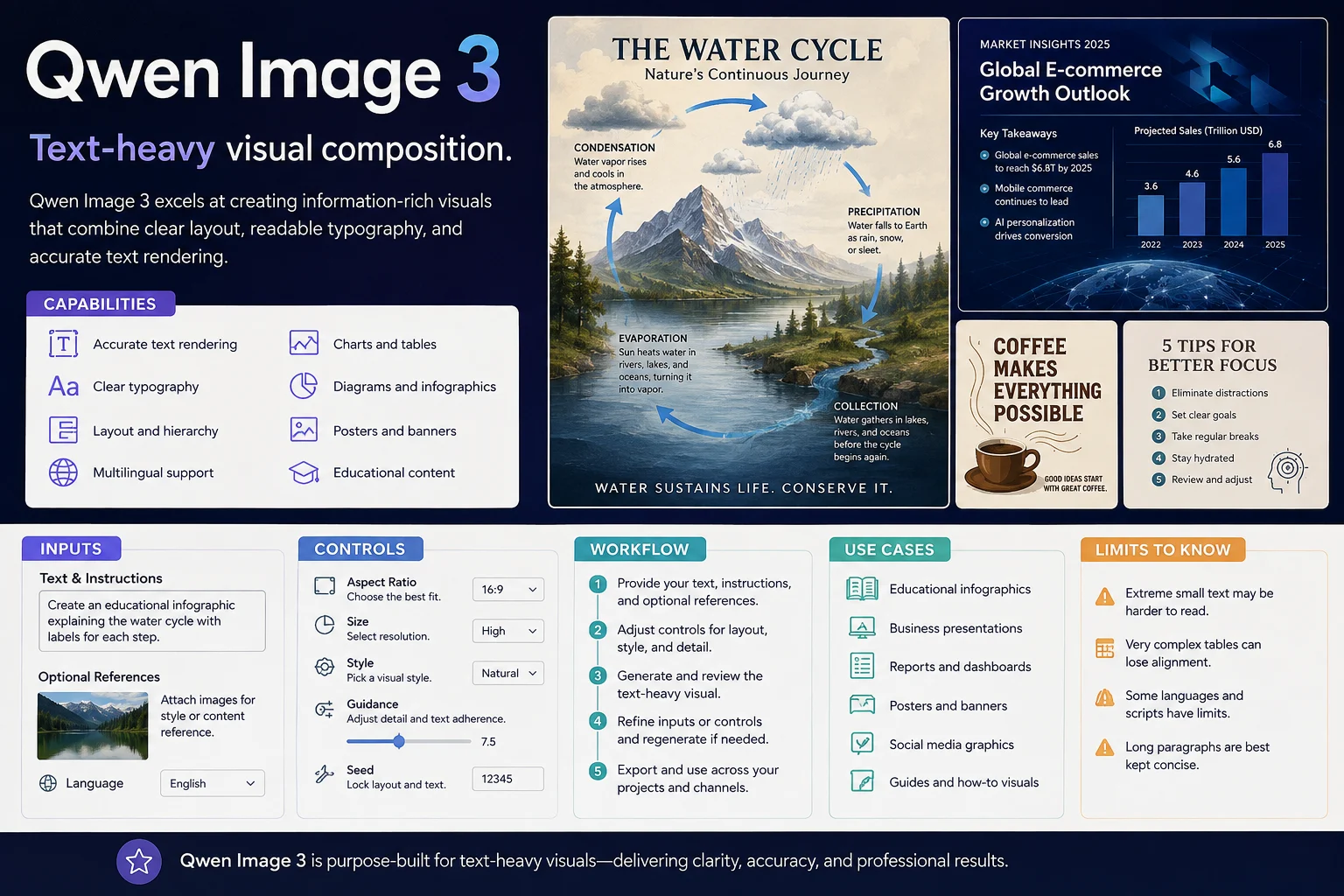 Qwen Image 3 text-heavy visual composition example