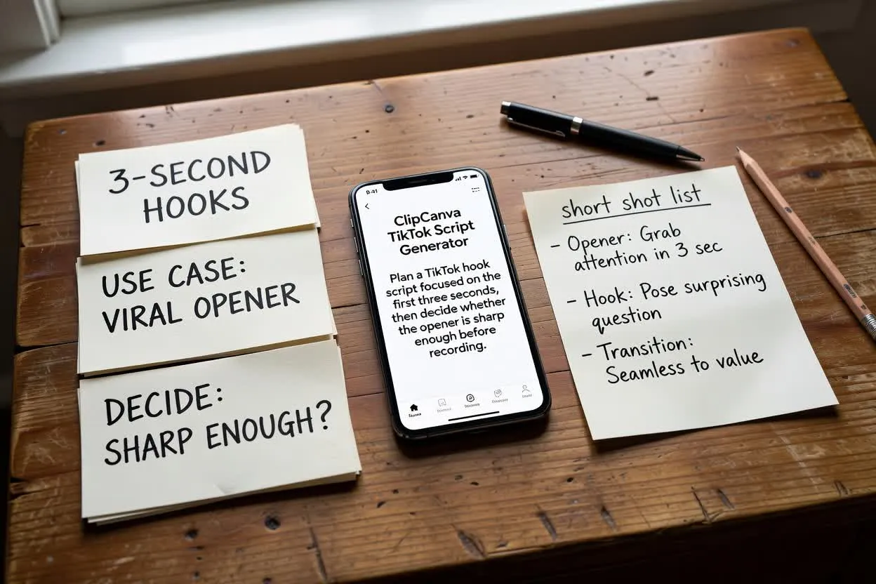 Entwurf des TikTok-Skriptgenerators für 3-Sekunden-Hooks
