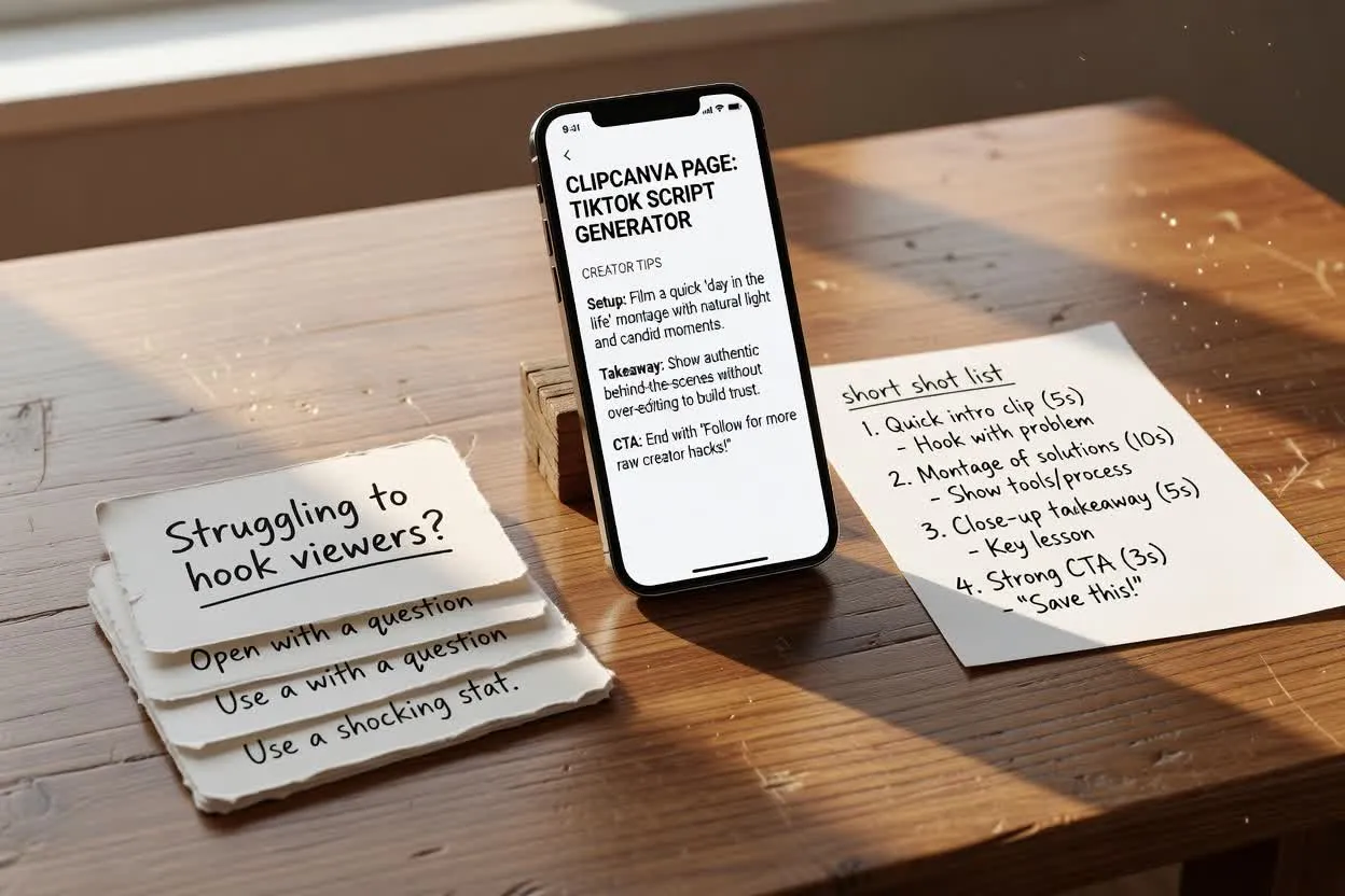 Entwurf des TikTok-Skriptgenerators für Creator-Tipps