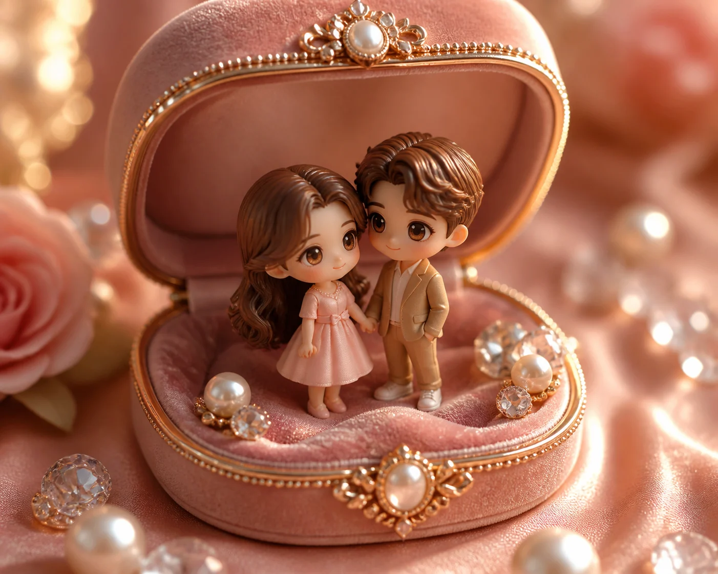 AI 3D Chibi Couple Jewelry Box