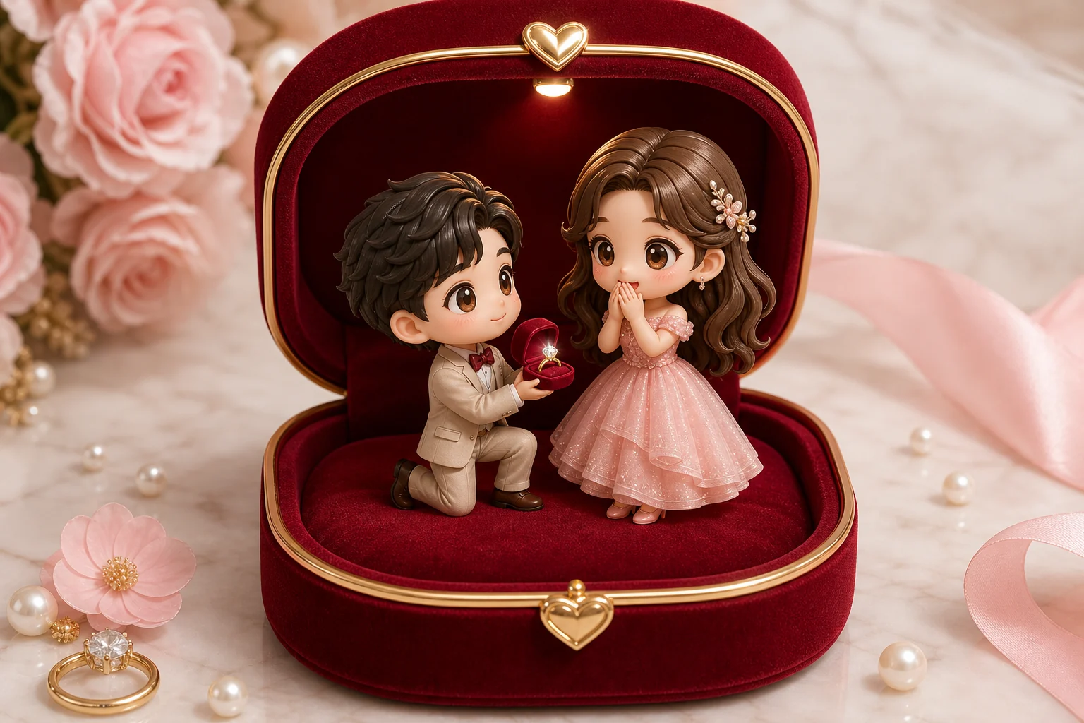 AI 3D Chibi Couple Jewelry Box Example 3