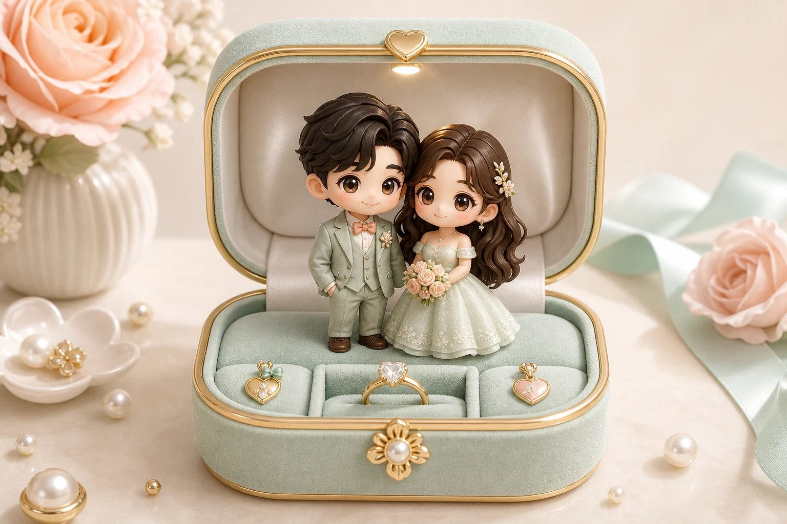 AI 3D Chibi Couple Jewelry Box Example 4