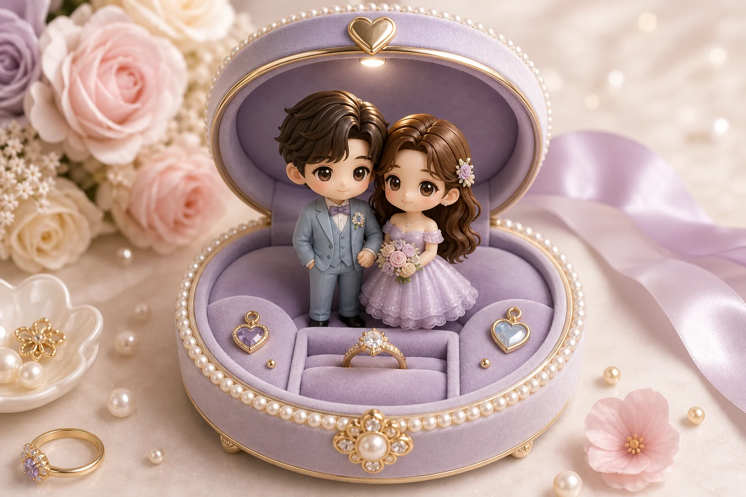 AI 3D Chibi Couple Jewelry Box Example 5