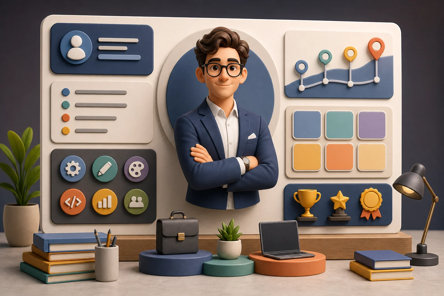 3D personality infographic example