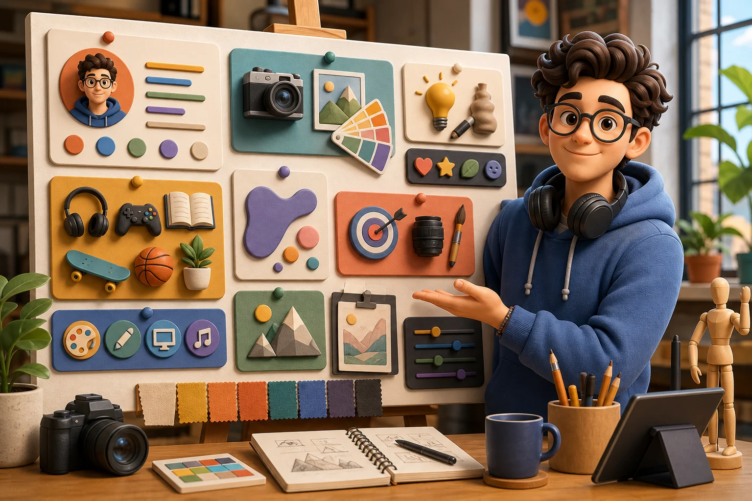 social profile 3D infographic