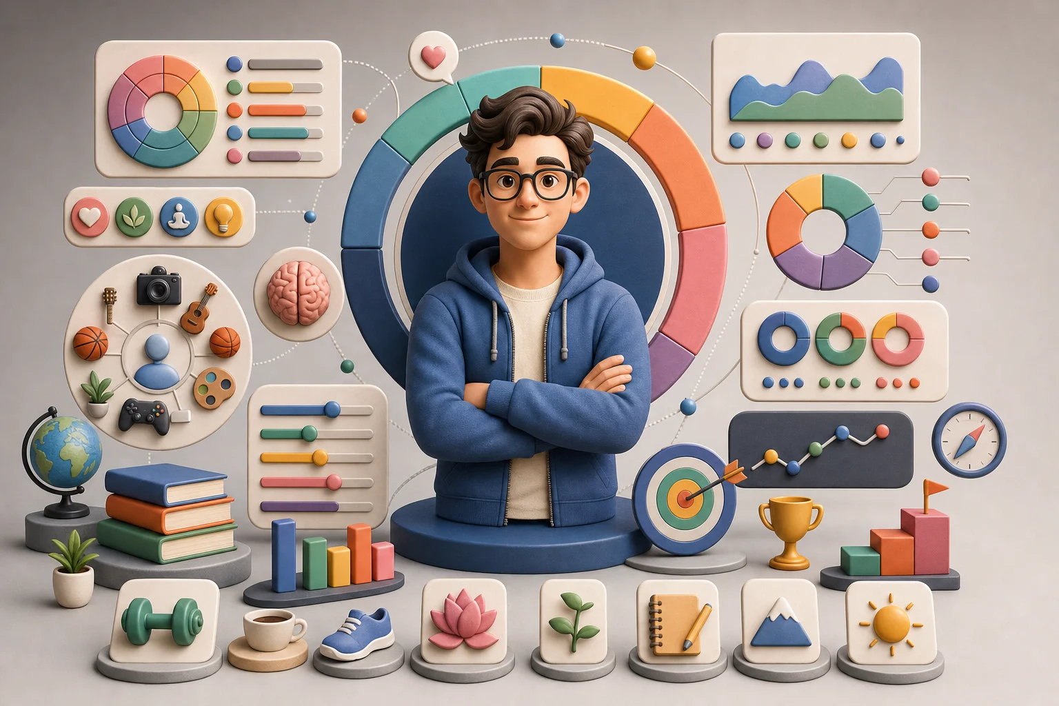 3D personal career snapshot infographic