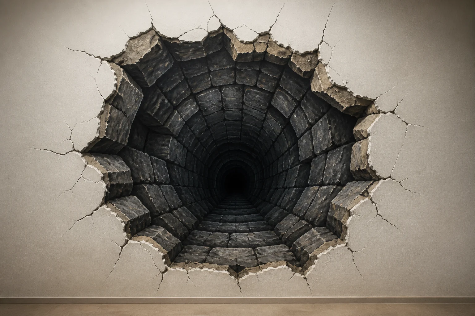 AI 3D Trompe L'Oeil Art Generator sample result with a realistic wall-bending optical illusion artwork 1