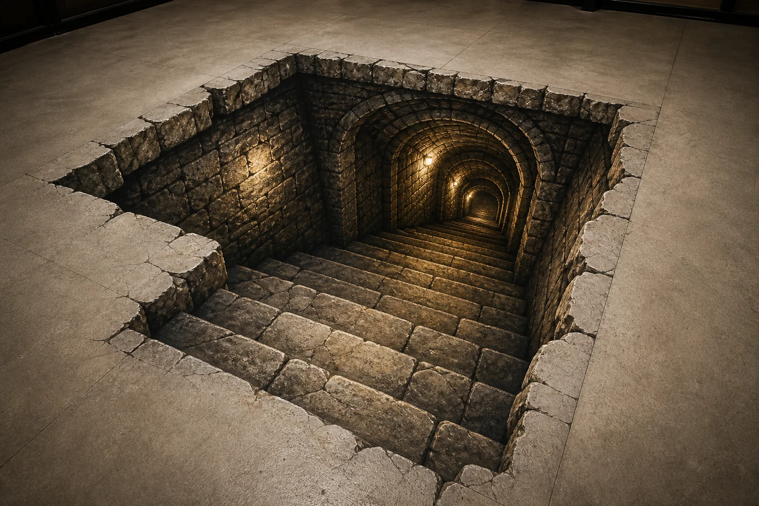 AI 3D Trompe L'Oeil Art Generator sample result with a realistic wall-bending optical illusion artwork 3