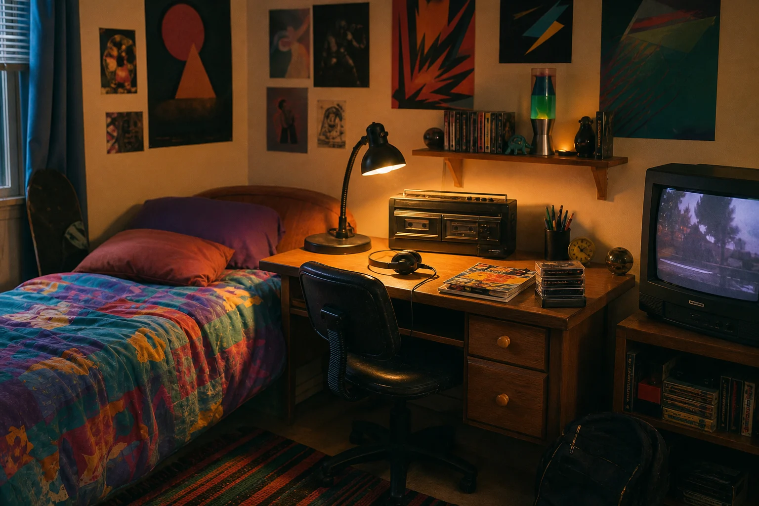 AI 90s Retro Room Filter sample result with a nostalgic 1990s bedroom or living room look 3