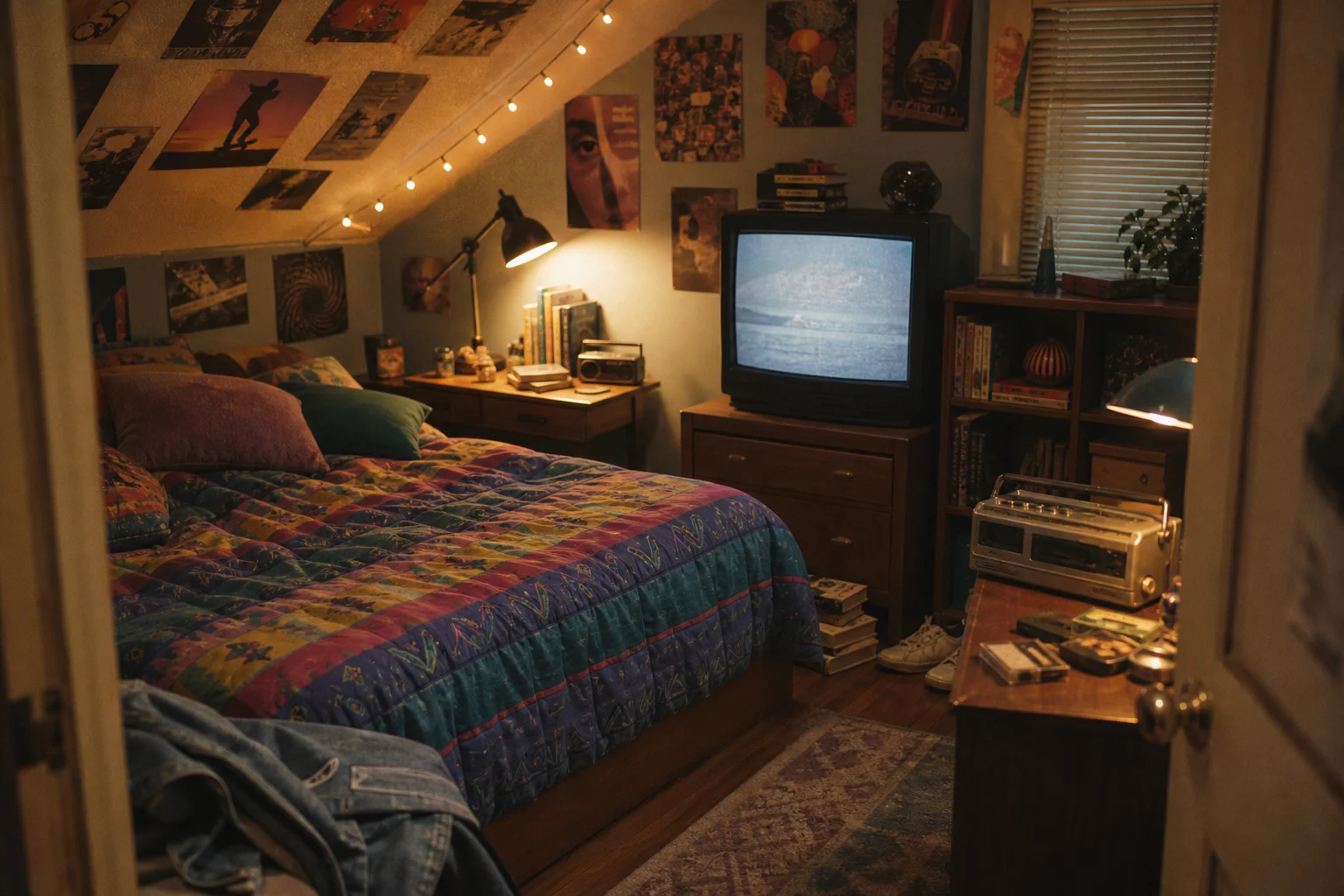 AI 90s Retro Room Filter sample result with a nostalgic 1990s bedroom or living room look 4