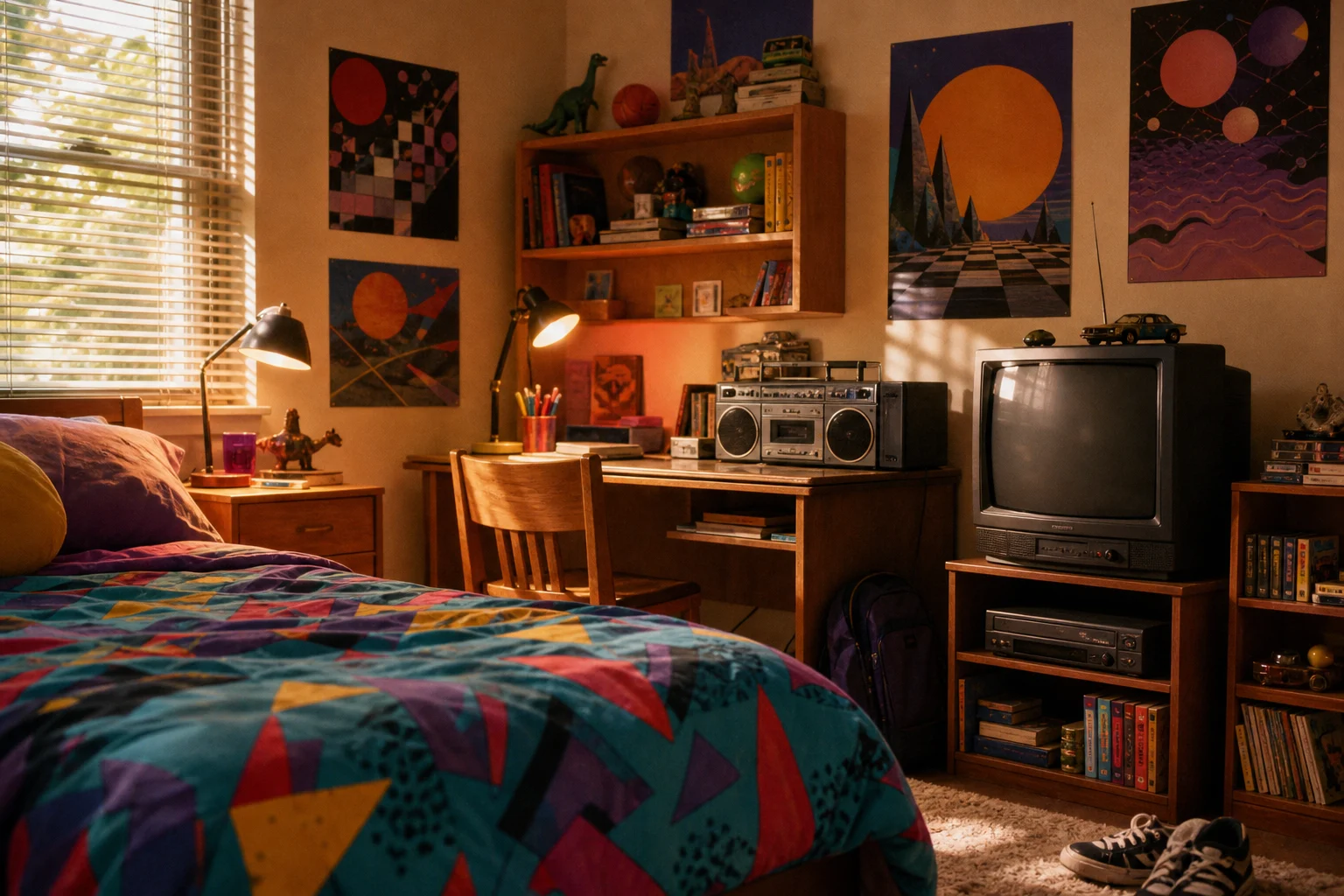 AI 90s Retro Room Filter sample result with a nostalgic 1990s bedroom or living room look 5
