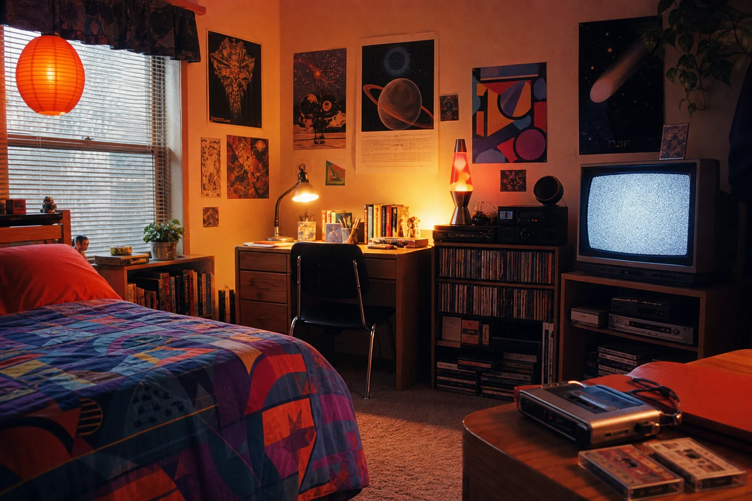 AI 90s Retro Room Filter sample result with a nostalgic 1990s bedroom or living room look 6