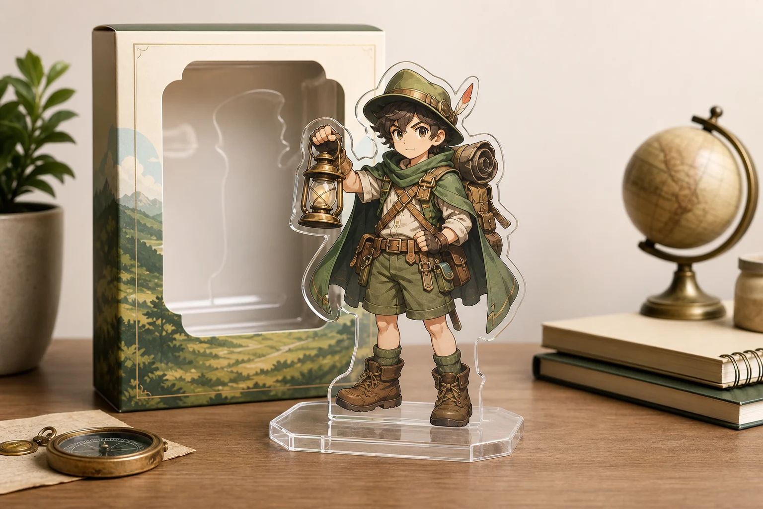 AI Acrylic Action Figure Generator sample result with a clear acrylic stand-style action figure render 1