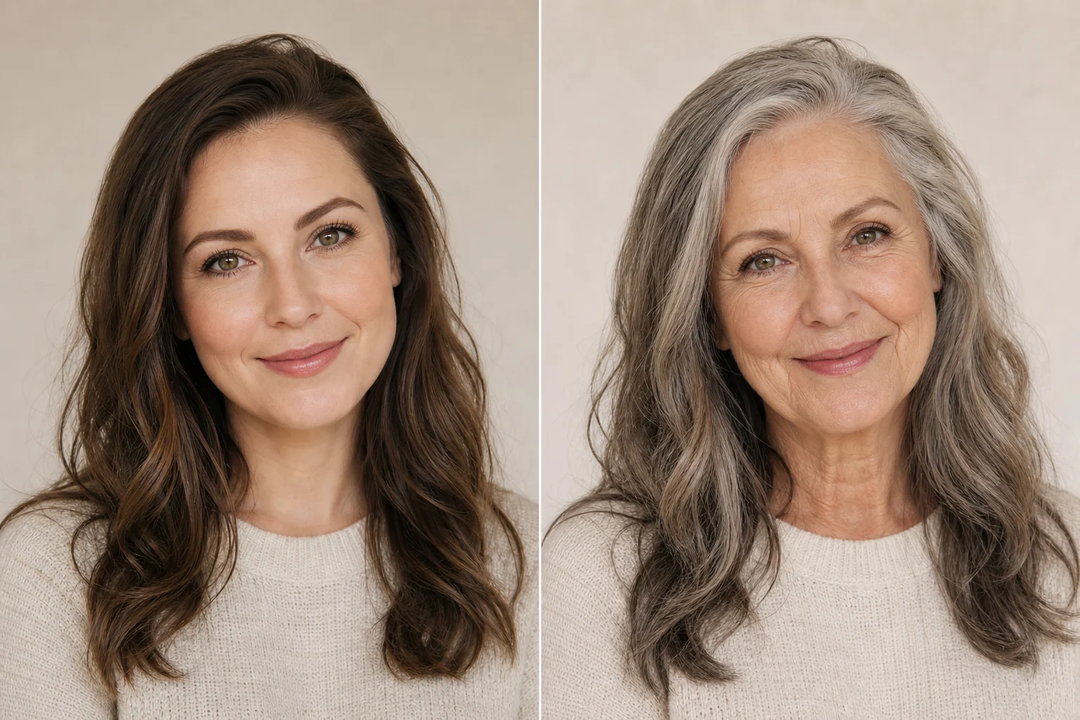 AI Aging Filter sample result with a natural older-version portrait 1