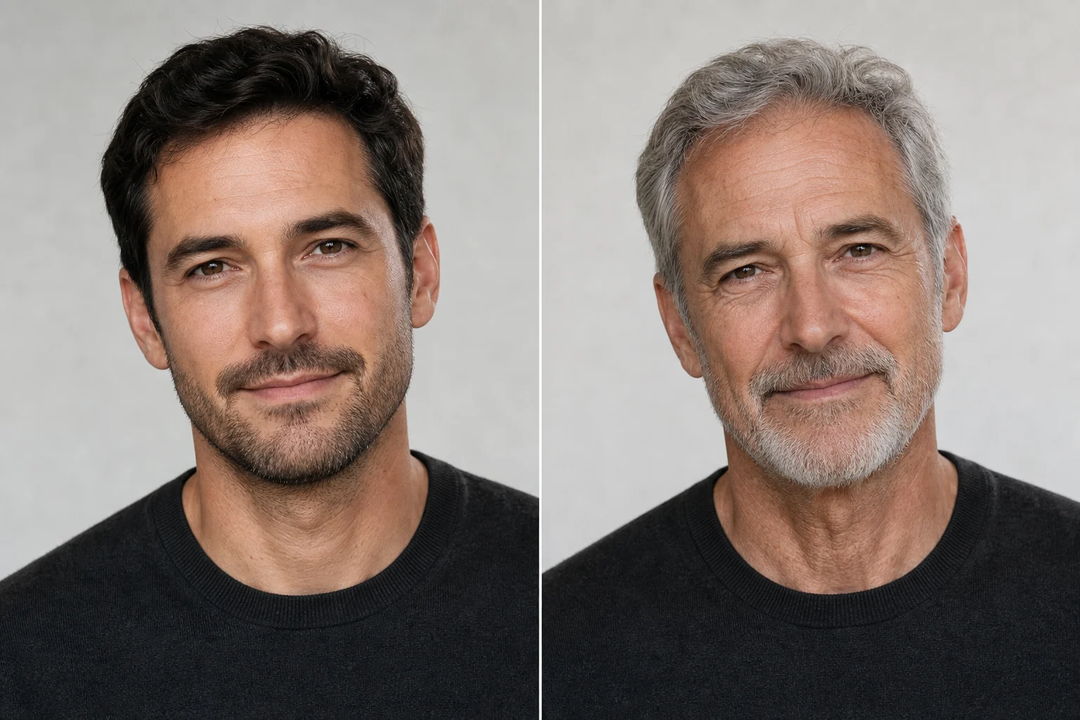 AI Aging Filter sample result with a natural older-version portrait 2