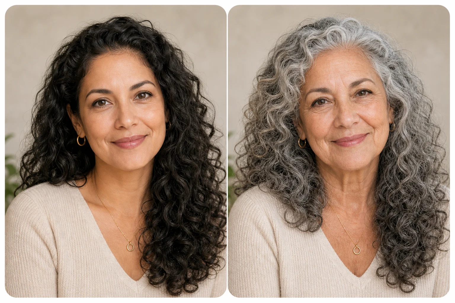 AI Aging Filter sample result with a natural older-version portrait 5