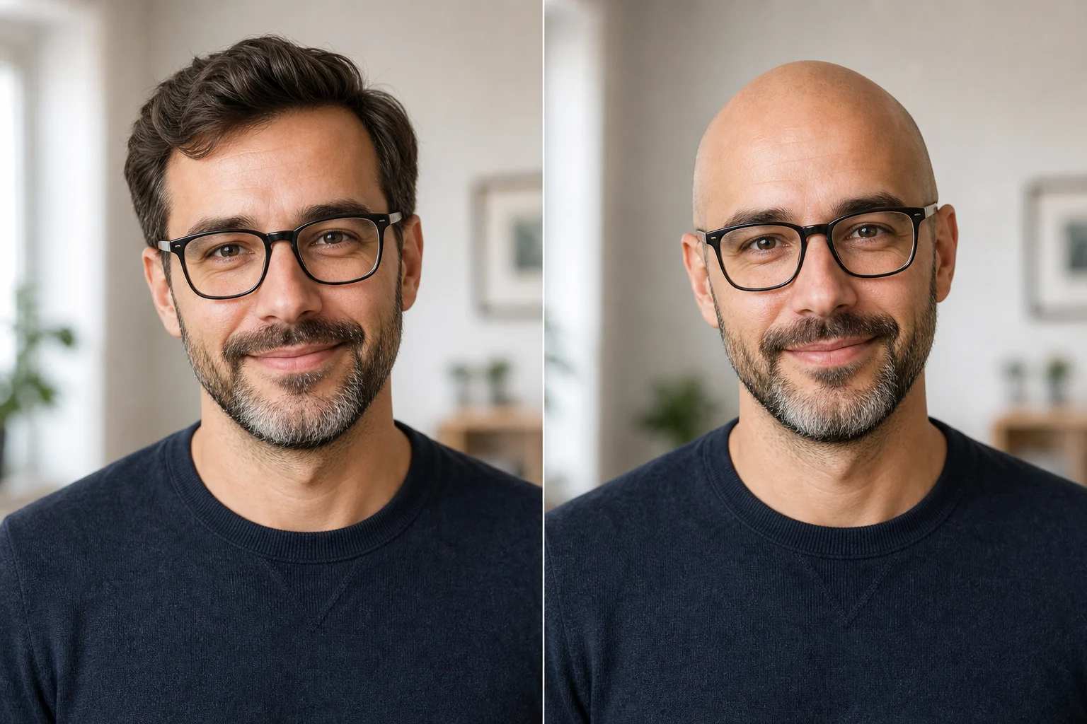 AI bald filter portrait example 4