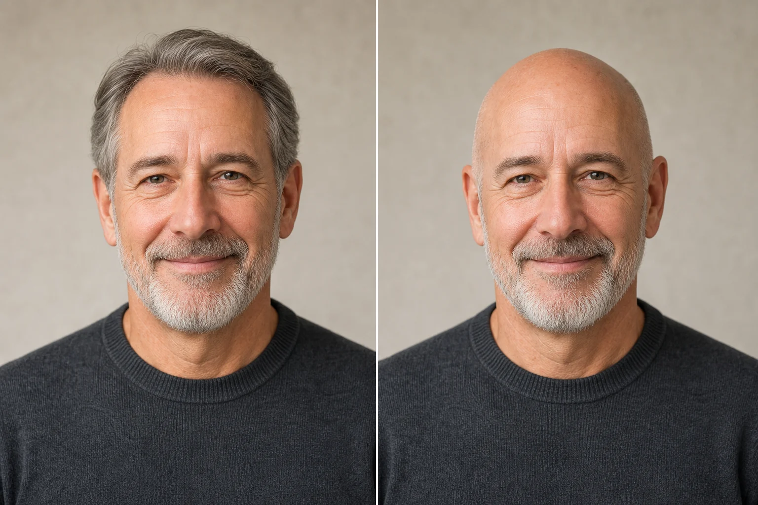 AI bald filter portrait example 5