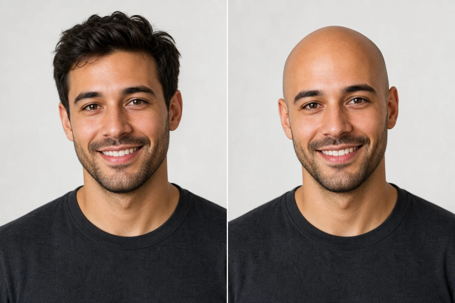 AI bald filter portrait example 6
