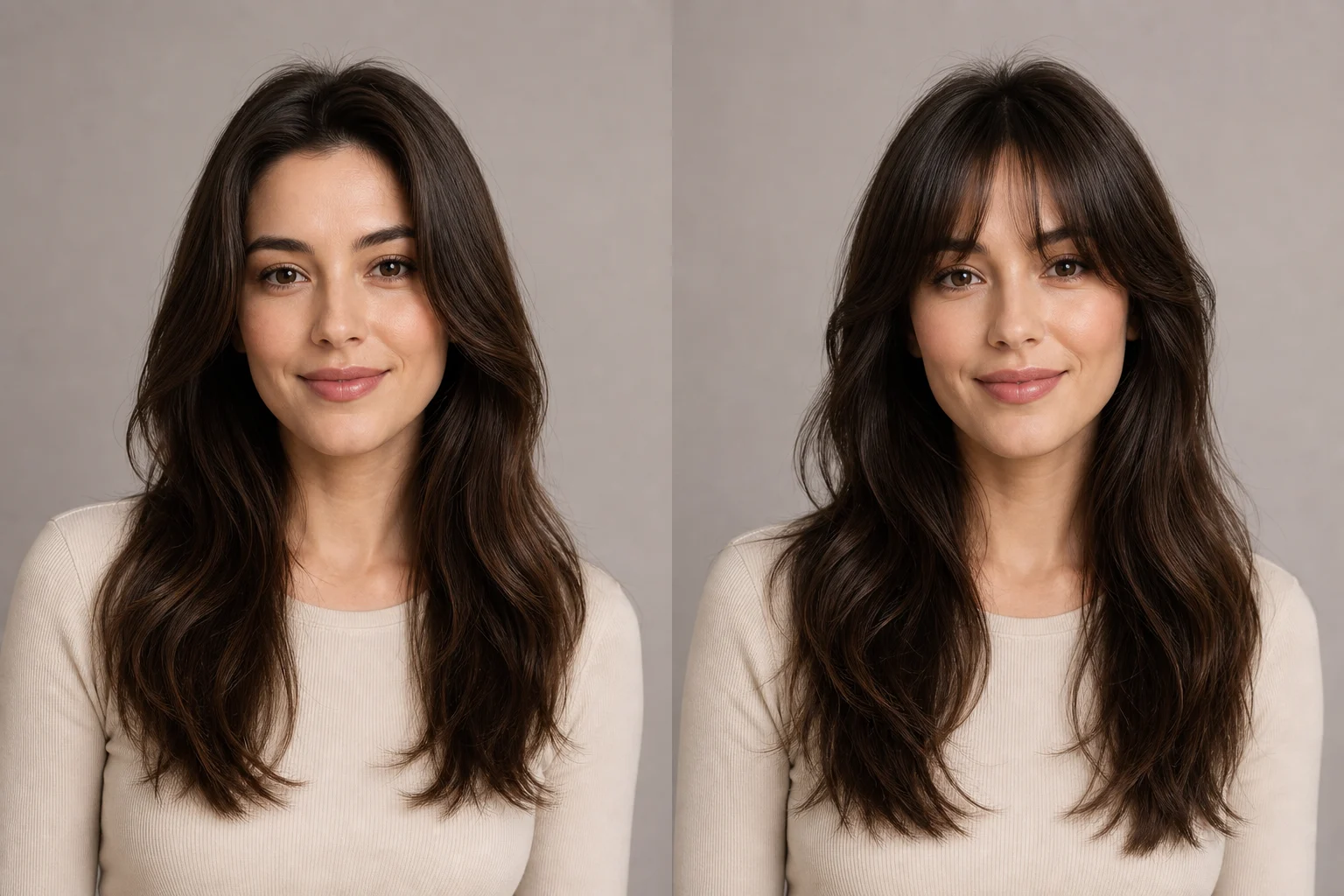 AI bangs filter hairstyle example 1
