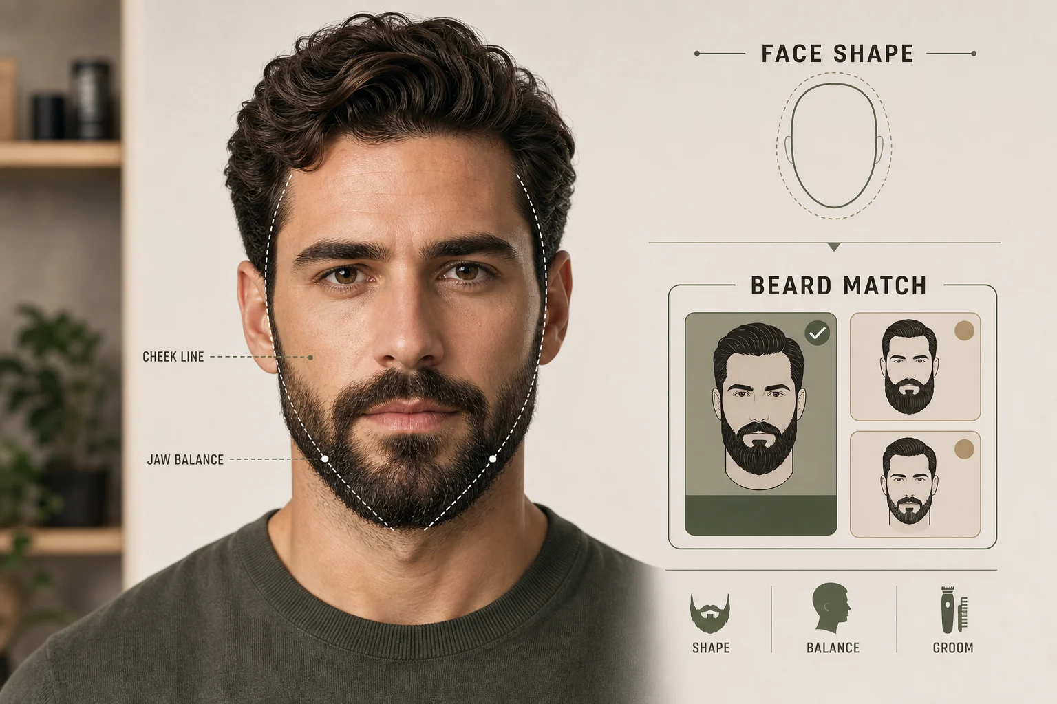 beard style face shape analysis poster