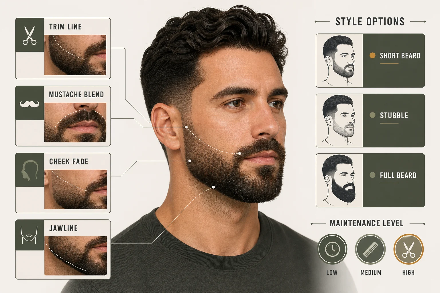 barber beard style reference poster
