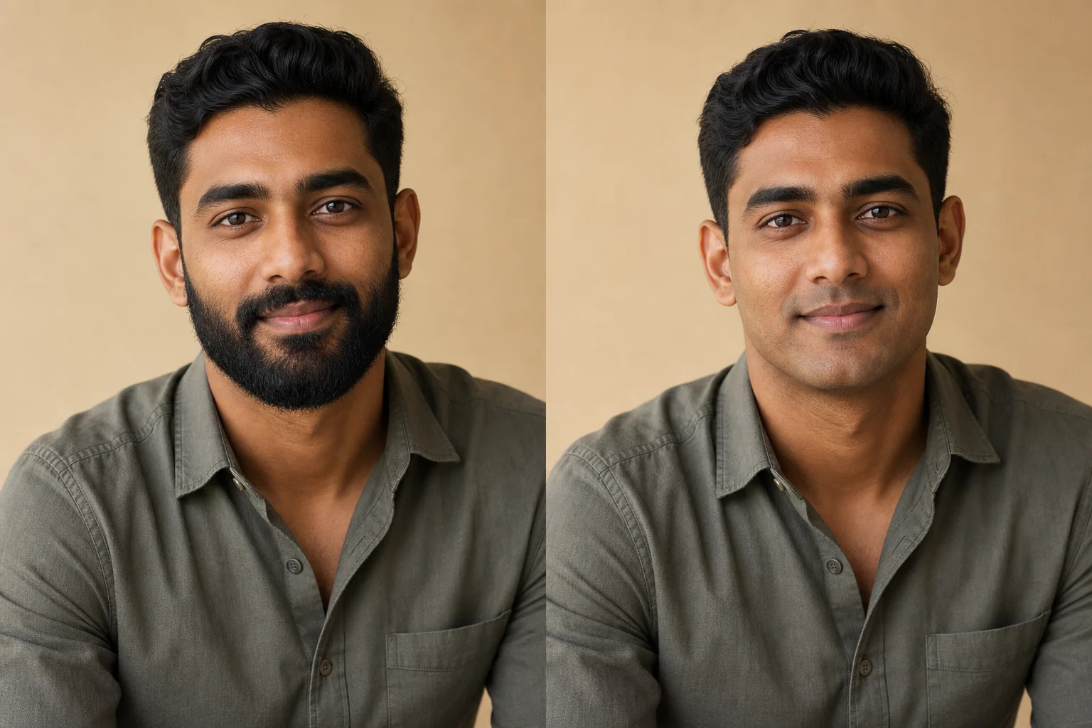 AI Beardless Filter clean-shaven preview example 2
