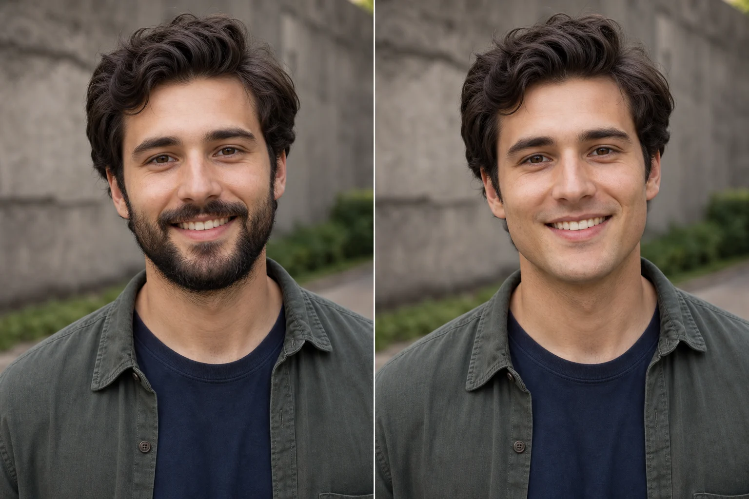 AI Beardless Filter clean-shaven preview example 4