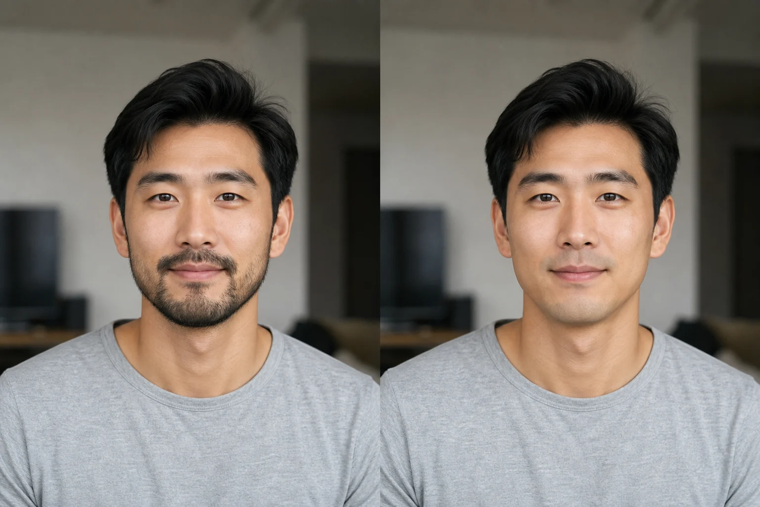 AI Beardless Filter clean-shaven preview example 5